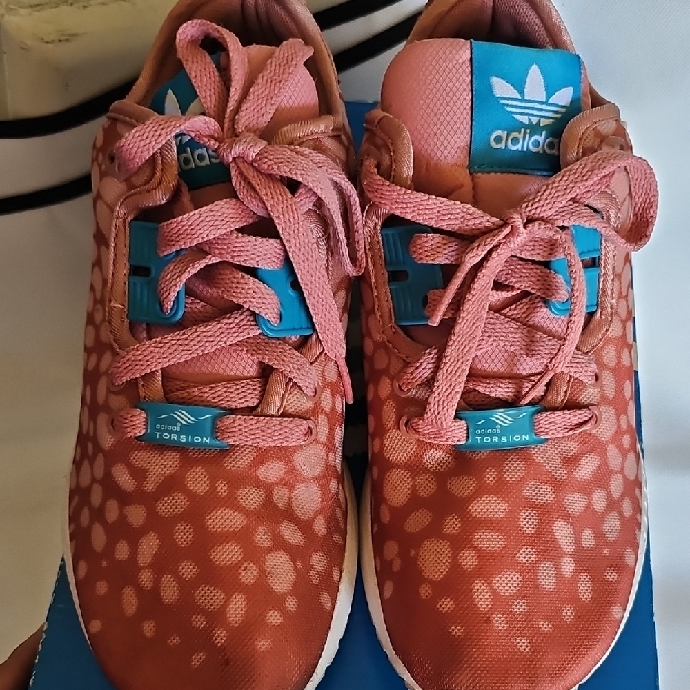 Adidas Kids Polka Dot Pink and Blue Sneakers